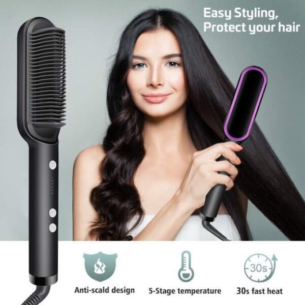 Hair Straightener Ceramic Heated Hair Brush | Brush Straightener | Ceramic Heated Hair